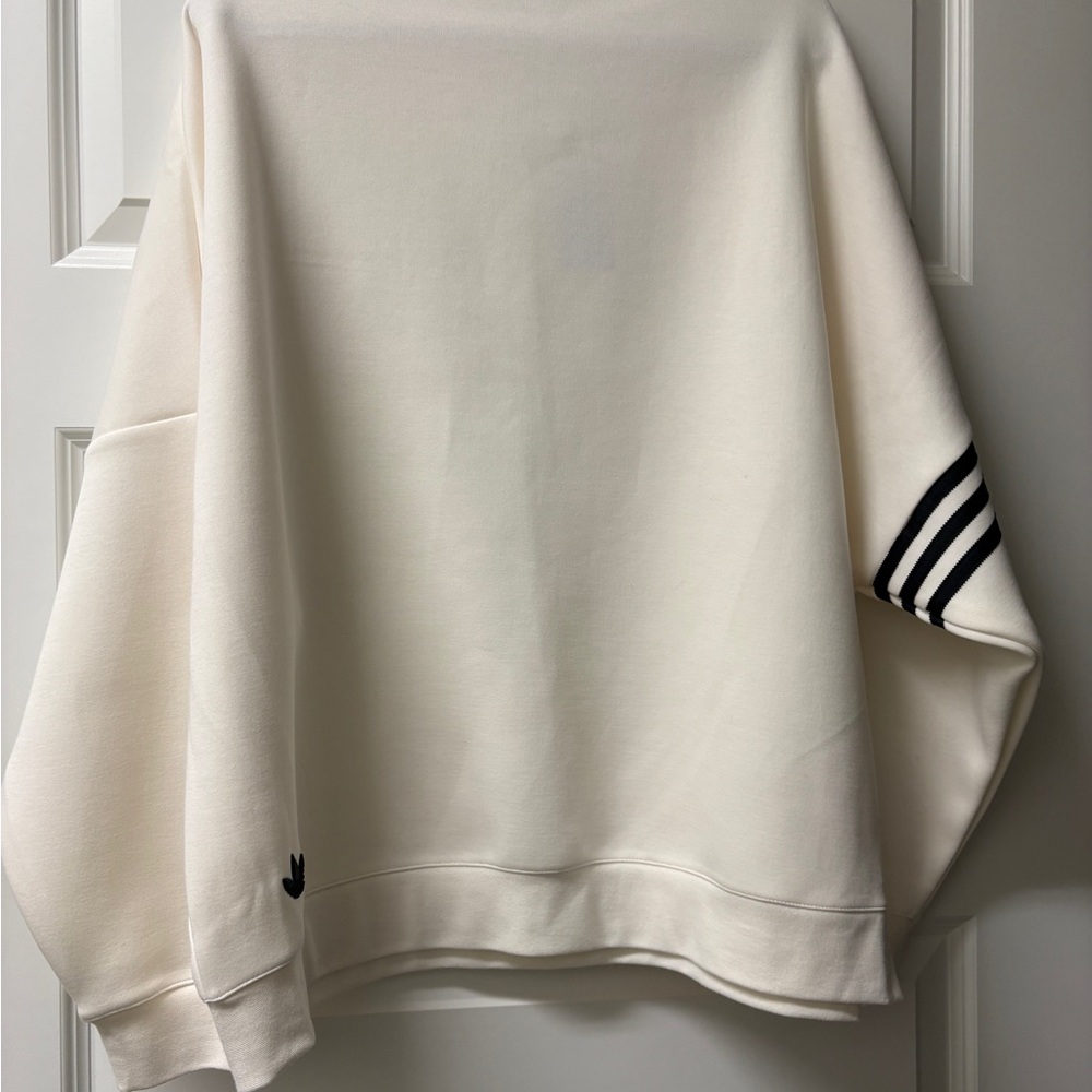 Adidas Cream Sweatshirt with Black Logo